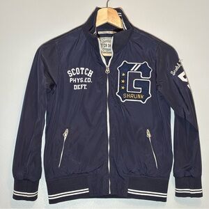 Scotch & Soda Scotch Shrunk Kids Navy Light Bomber Jacket Windbraker Size XS